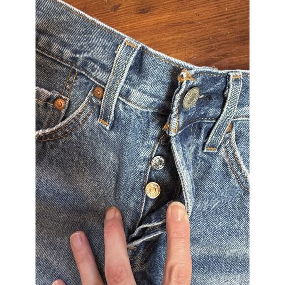 Levi's Free People 501 High-Rise Denim Shorts Athens Blue Size 24 NWT $69 - Picture 4 of 16